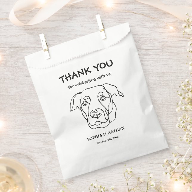 Bolsa De Papel Perro de Labrador personalizado gracias (Cortado)