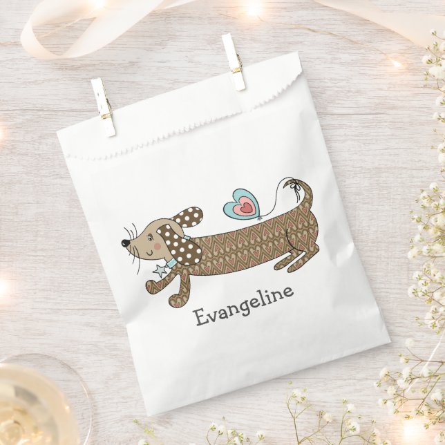 Bolsa De Papel Perro de salchicha personalizado Dachshund (Cortado)