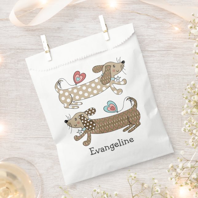 Bolsa De Papel Perro de salchicha personalizado Dachshund (Cortado)