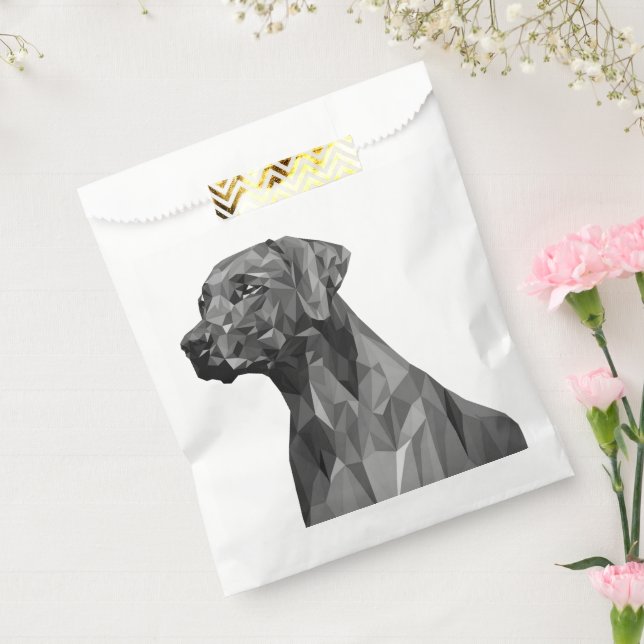 Bolsa De Papel Perro geométrico gris (Sellado)