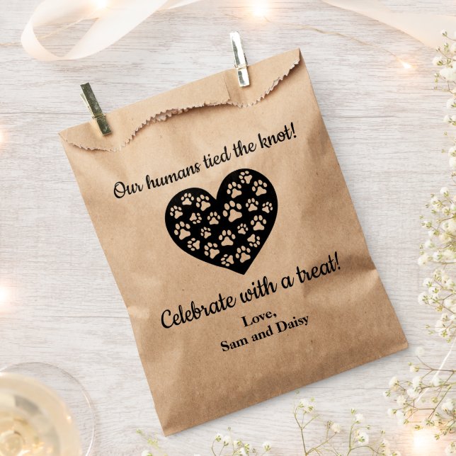 Bolsa De Papel Perro Gracias Boda Cookie Mascota Trate Favor Bag (Cortado)
