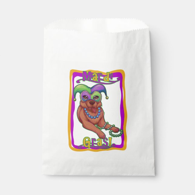 Bolsa De Papel Perro Mardi Gras (Anverso)