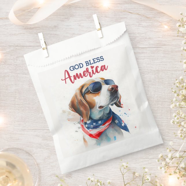 Bolsa De Papel Perro Patriota-Beagle (Cortado)