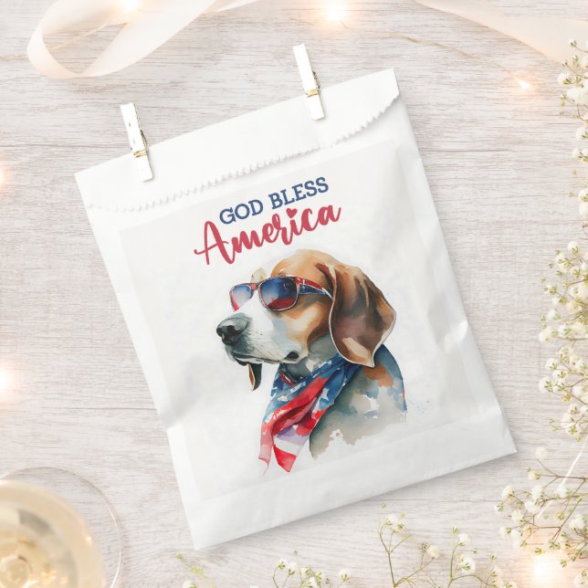 Bolsa De Papel Perro Patriota-Beagle (Cortado)