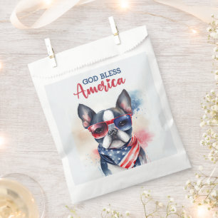Bolsa De Papel Perro Patriota-Boston Terrier
