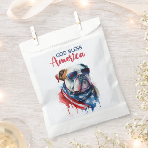 Bolsa De Papel Perro Patriota-Bulldog
