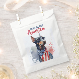 Bolsa De Papel Perro Patriota- Doberman
