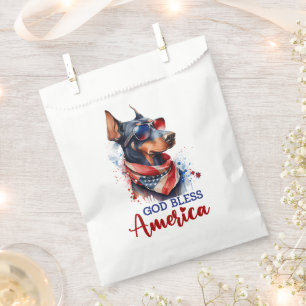 Bolsa De Papel Perro Patriota- Doberman