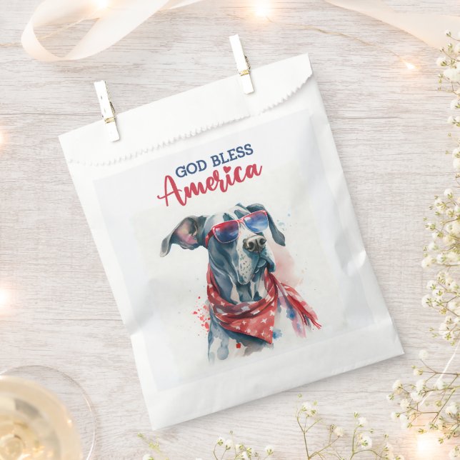Bolsa De Papel Perro Patriota-Gran Danés (Cortado)