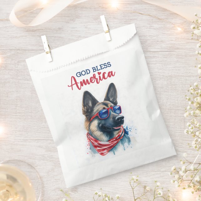 Bolsa De Papel Perro Patriota-Pastor Alemán (Cortado)
