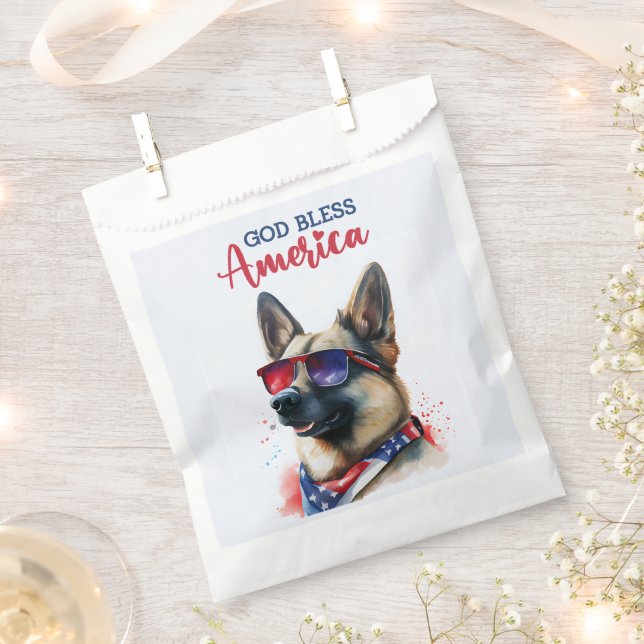 Bolsa De Papel Perro Patriota-Pastor Alemán (Cortado)