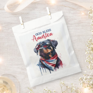 Bolsa De Papel Perro Patriota-Rottweiler