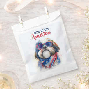 Bolsa De Papel Perro Patriota-Shih tzu