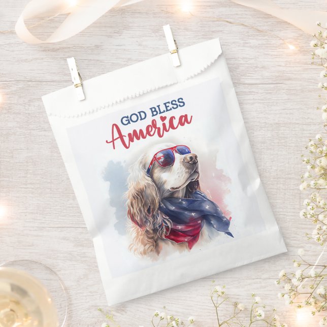 Bolsa De Papel Perro Patriota-Spaniel (Cortado)