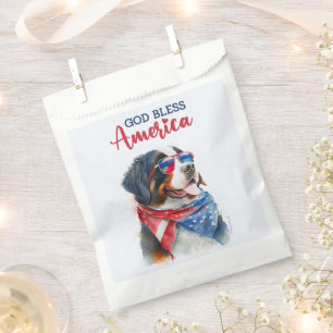 Bolsa De Papel Perro Patriótico-Bernés