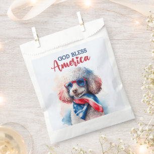 Bolsa De Papel Perro Patriótico-Caniche