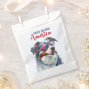 Bolsa De Papel Perro Patriótico-Pastor Australiano