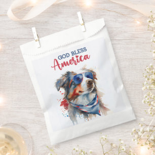 Bolsa De Papel Perro Patriótico-Pastor Australiano