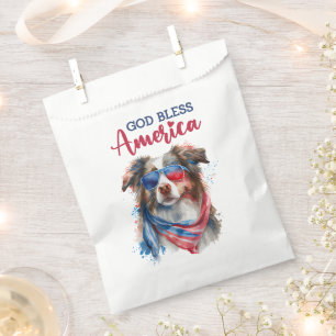 Bolsa De Papel Perro Patriótico-Pastor Australiano