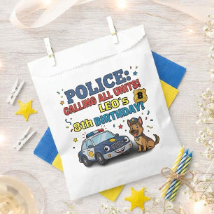 Bolsa De Papel Perro Policía Llamando a Todas las Unidades Cumple