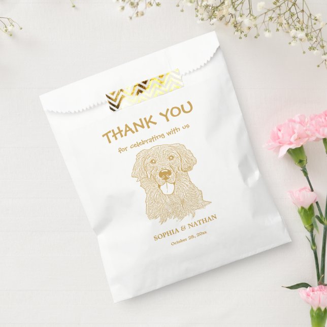 Bolsa De Papel Perro recuperador de oro personalizado gracias (Sellado)