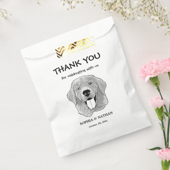 Bolsa De Papel Perro recuperador de oro personalizado gracias (Sellado)