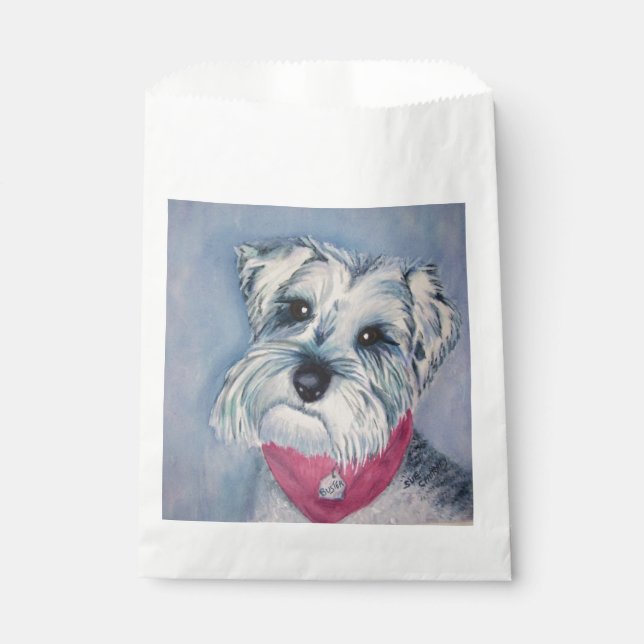 BOLSA DE PAPEL PERRO SUAVE SCHNAUZER PUPPY GRACIAS (Anverso)