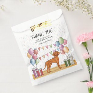 Bolsa De Papel Perro Vizsla Húngaro Pastel Cumpleaños Gracias