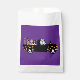 Bolsa De Papel Perros De Halloween En Un Camión De Recogida