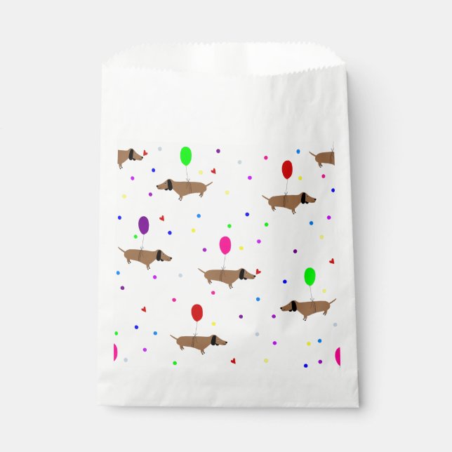 Bolsa De Papel perros wiener graciosos globos dachshund (Anverso)