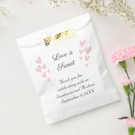 Bolsa De Papel Personaliza Corazón Rosa Amor Es Dulce Boda