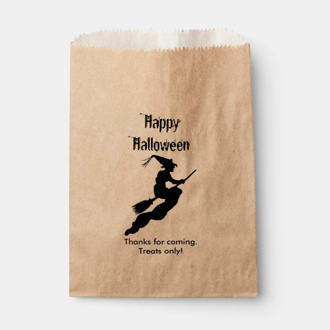 Bolsa De Papel Personaliza Gracias, Feliz Halloween - Bruja (Anverso)
