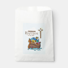 Bolsa De Papel Personalizable, Bautizo de Niño Arca de Noé