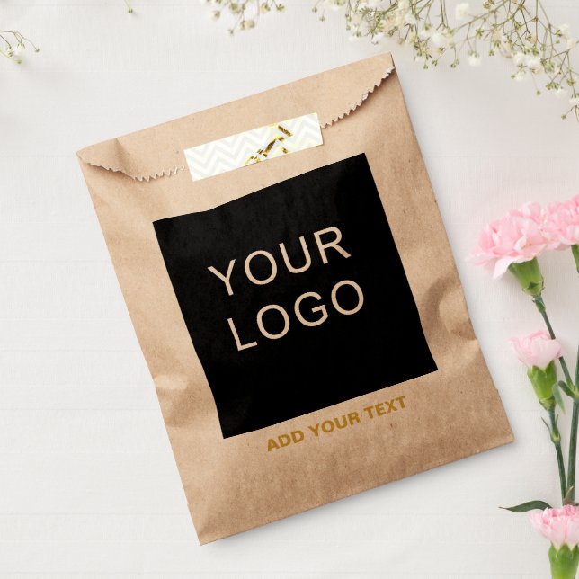Bolsa De Papel Personalizable Business Añadir logotipo Marrón mod (Sellado)