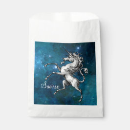 Bolsa De Papel Personalizable celeste unicornio