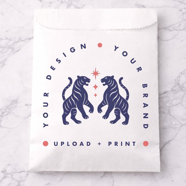 Bolsa de papel personalizada | Sube tu diseño - Bo (Upload your artwork and turn these paper bags into branded packaging or special event favors)