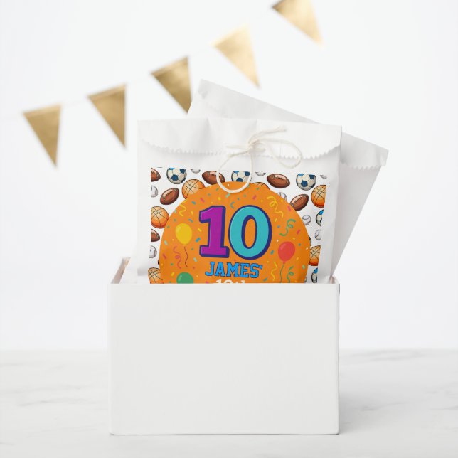 Bolsa De Papel Personalizado 10.º tema deportivo (Fiesta)