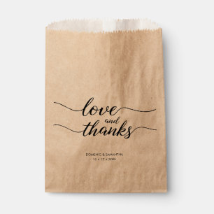 Bolsa De Papel Personalizado Amor y agradecimiento Boda Script