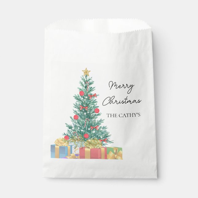 Bolsa De Papel Personalizado Branded Elegant Merry Christmas Fies (Anverso)