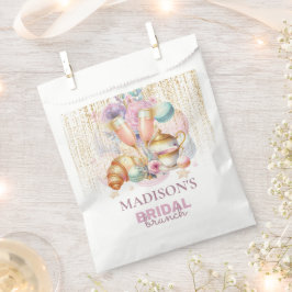 Bolsa De Papel Personalizado Brunch Bridal purpurina Rosa y Oro