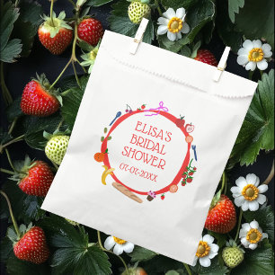 Bolsa De Papel Personalizado con ducha de novia de estilo picnic