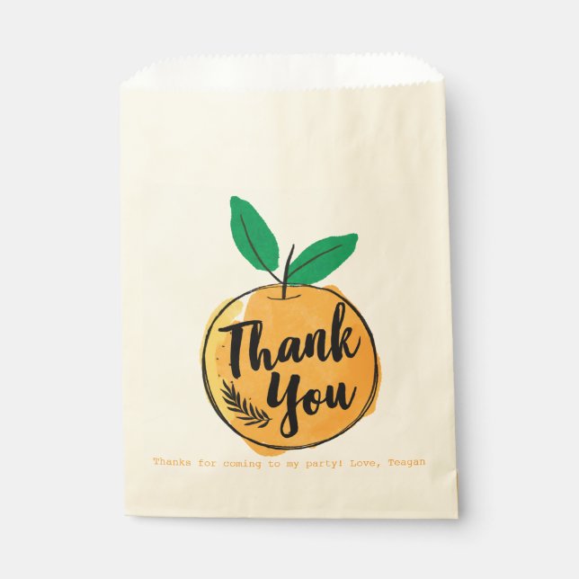 Bolsa De Papel Personalizado Cutie Naranja Gracias (Anverso)