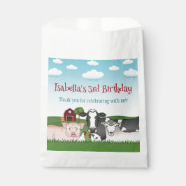 Bolsa De Papel Personalizado de animales de granja niños cumpleañ