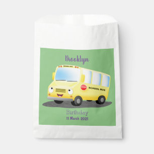 Bolsa De Papel Personalizado de autobús escolar alegre y amarillo