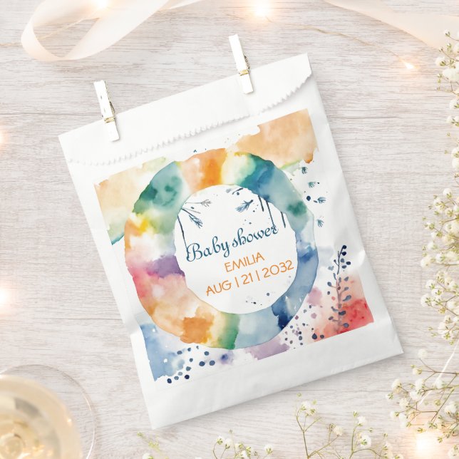 Bolsa De Papel Personalizado de Baby Shower de Cute BOHO (Cortado)