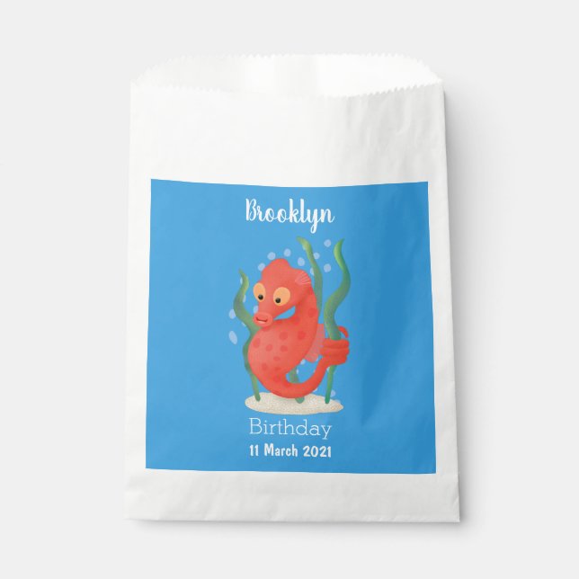 Bolsa De Papel Personalizado de caballitos de mar de pepino (Anverso)