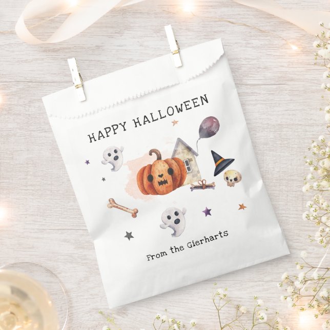 Bolsa De Papel Personalizado de Calabaza de Halloween Fall (Cortado)