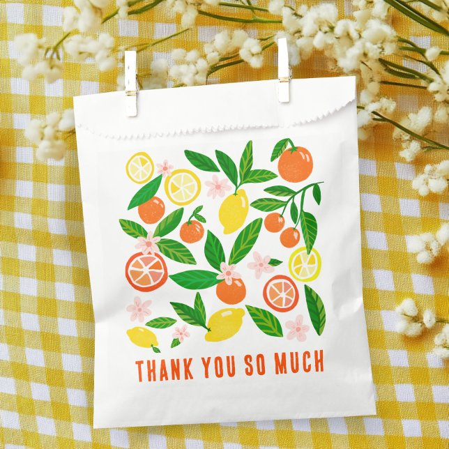 Bolsa De Papel Personalizado de Celebración de Citrus BABY SHOWER (Citrus Celebration Custom BABY SHOWER Thank You Favor Bag
)
