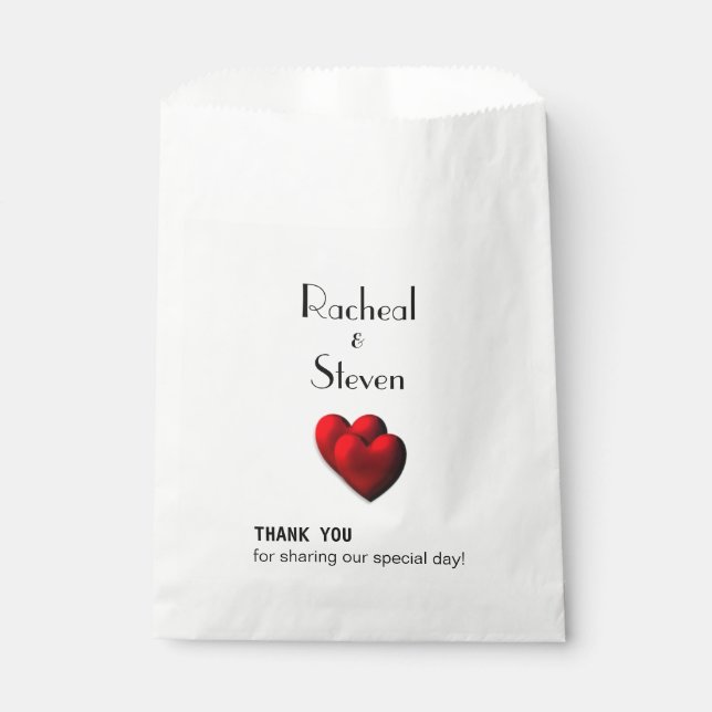 Bolsa De Papel Personalizado de corazones Gracias (Anverso)