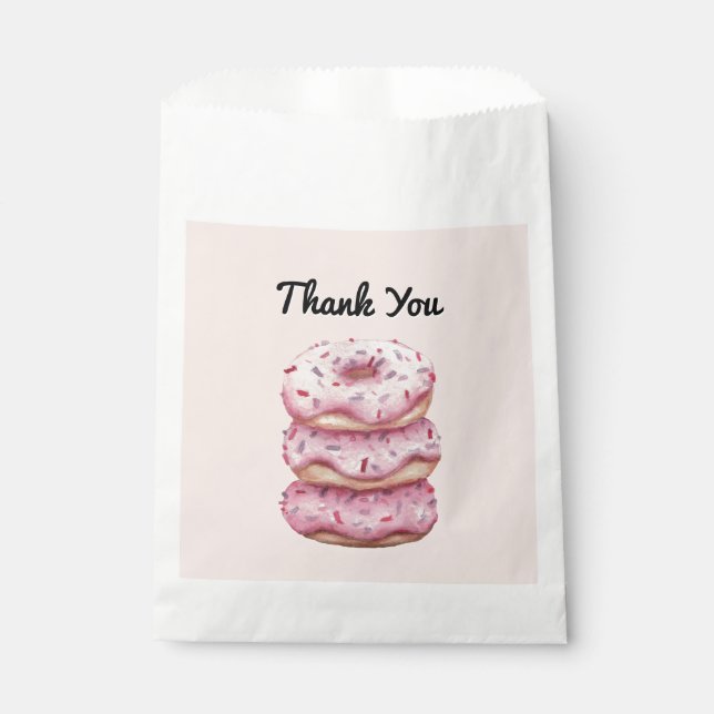 Bolsa De Papel Personalizado De Donut Pink Divertidos Gracias (Anverso)